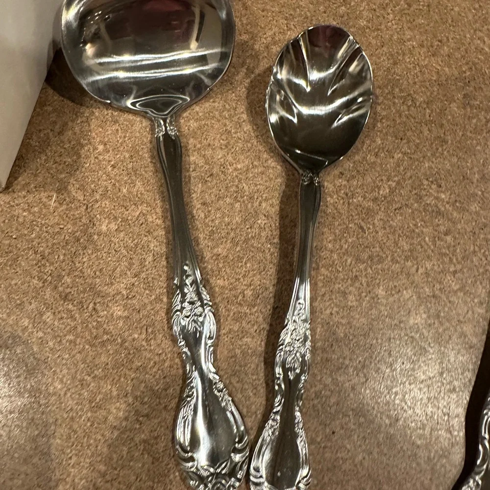 Reed & Barton Silver Ornate Serving Ladle, Spoon & Spreader new
